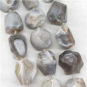 Natural Botswana Agate Nugget Beads Freeform, approx 18-30mm