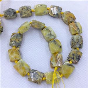 Natural Yellow Opal Beads Faceted Square, approx 16-18mm