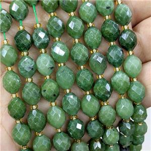 Natural Jade Beads Green Dye Faceted Rice, approx 8-10mm