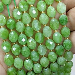 Natural Jade Beads Green Dye Faceted Rice, approx 8-10mm