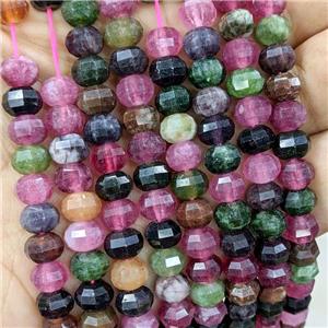 Natural Jade Beads Dye Faceted Pumpkin Mixed Color, approx 8mm