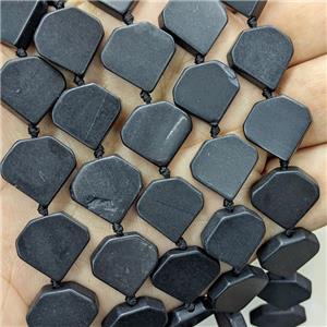 Natural Black Shungite Heart Beads, approx 16mm