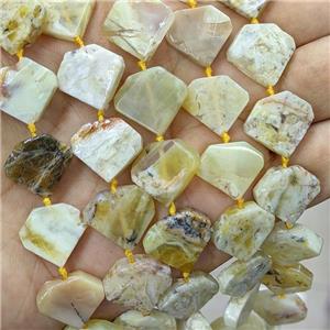 Natural Yellow Opal Heart Beads, approx 16mm