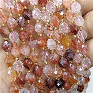 Natural Red Hematoid Quartz Beads Faceted Rice, approx 6-8mm