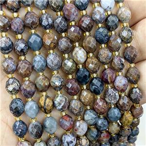 Natural Pietersite Jasper Beads Faceted Rice Multicolor, approx 6-8mm