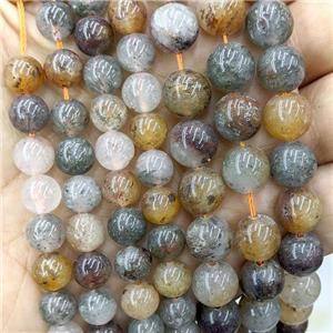 Natural Lodalite Beads Yellow Smooth Round, approx 8mm dia