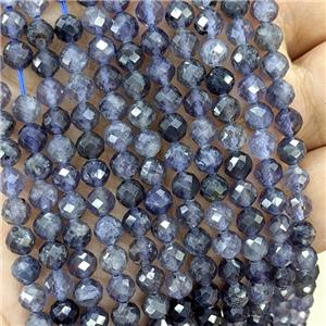 Natural Blue Iolite Beads Faceted Round, approx 5.5mm