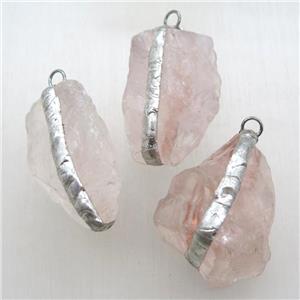 Rose Quartz nugget pendant, freeform, approx 20-40mm