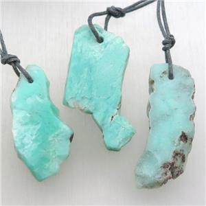 green Australian Chrysoprase slab pendant, approx 20-40mm