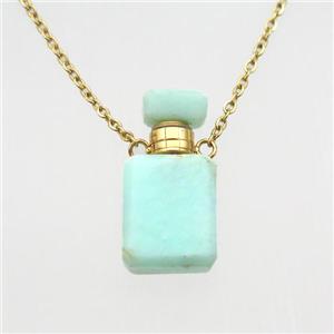 green Australian Chrysoprase perfume bottle Necklace, approx 10x20mm