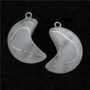 Clear Quartz pendant, Crescent moon, approx 12-25mm