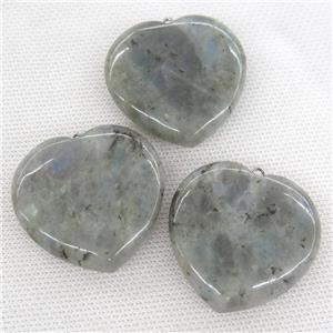 Labradorite heart pendant, approx 40x40mm