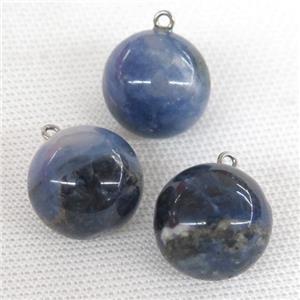 round blue Sodalite ball pendant, approx 20mm dia