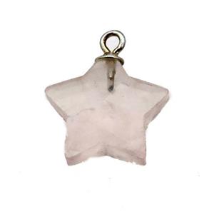 Rose Quartz pendant, faceted star, approx 13mm dia