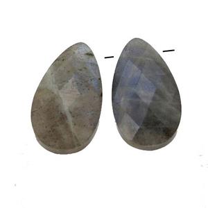 Labradorite pendant, faceted teardrop, approx 9-15mm