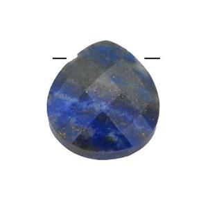 blue lapis pendant, faceted teardrop, approx 13-14mm