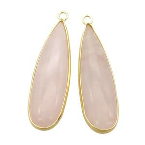 Rose Quartz teardrop pendant, approx 10-35mm