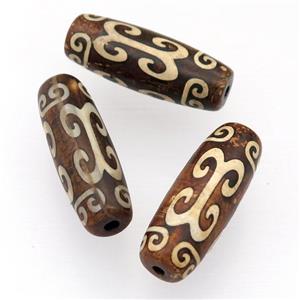 tibetan DZi Agate barrel beads, approx 14-40mm