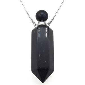 blue SandStone perfume bottle Necklace, approx 16-60mm