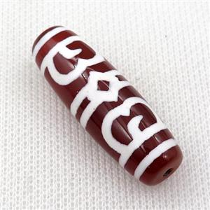 Dzi Agate barrel beads, approx 16-40mm