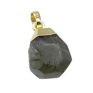 Labradorite pendant, faceted teardrop, approx 12-16mm