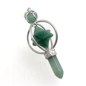 green aventurine magicwand pendant, approx 8-60mm