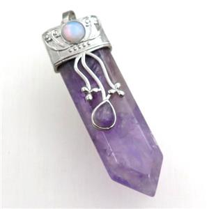 Amethyst arrowhead pendant, approx 18-60mm