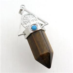 tiger eye stone bullet pendant, approx 15-55mm