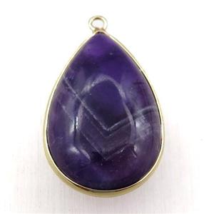 Amethyst teardrop pendant, approx 20-30mm