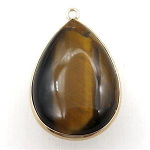 Tiger eye stone teardrop pendant, approx 20-30mm