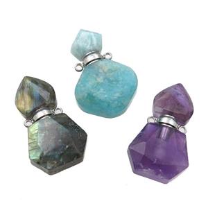 mix Gemstone perfume bottle pendant, approx 16-27mm