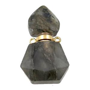 Labradorite perfume bottle pendant, approx 16-27mm