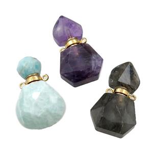 mix Gemstone perfume bottle pendant, approx 16-27mm