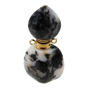 zebra Jasper perfume bottle pendant, approx 21-40mm