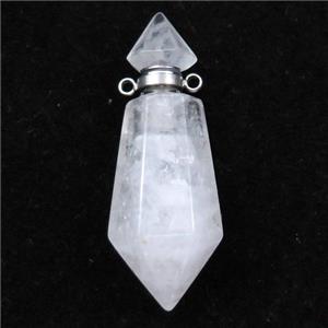 clear quartz perfume bottle pendant, approx 17-41mm