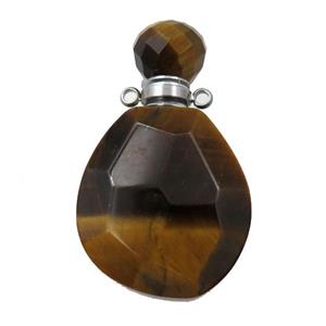 Tiger eye stone perfume bottle pendant, approx 23-38mm