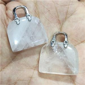 Clear Quartz bag pendant, approx 20-24mm