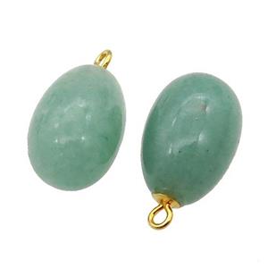 green Aventurine egg pendant, approx 10-15mm