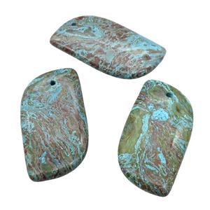 blue Ocean Jasper leaf pendant, approx 25-50mm