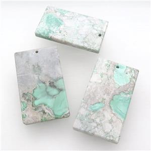 green Apple Jasper pendant, rectangle, approx 30-60mm