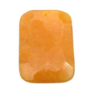 natural Agate rectangle pendant, dye, orange, approx 30-45mm