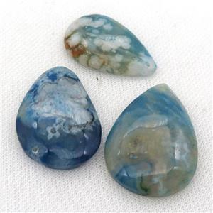 blue Cherry Agate teardrop pendant, approx 25-50mm