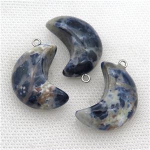 blue Sodalite moon pendant, approx 14-30mm