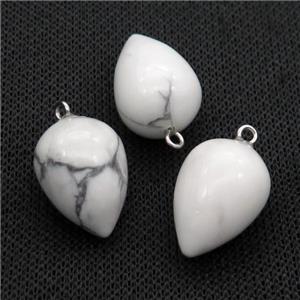 white Howlite Turquoise Pendulum Pendant, approx 15-20mm