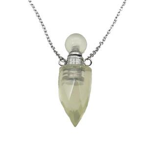 Lemon Quartz perfume bottle Necklace, approx 9-28mm