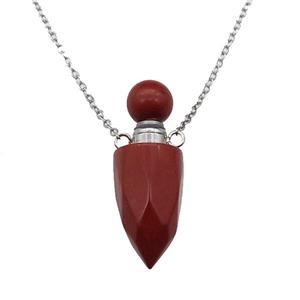 red Jasper perfume bottle Necklace, approx 9-28mm