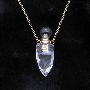 Clear Quartz perfume bottle Necklace, approx 9-28mm