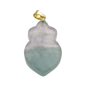 Multicolor Fluorite Shield Pendant, approx 17-26mm