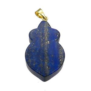 Natural Lapis Lazuli Shield Pendant Blue, approx 17-26mm