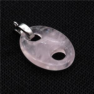 Rose Quartz Pignose Pendant, approx 18-25mm